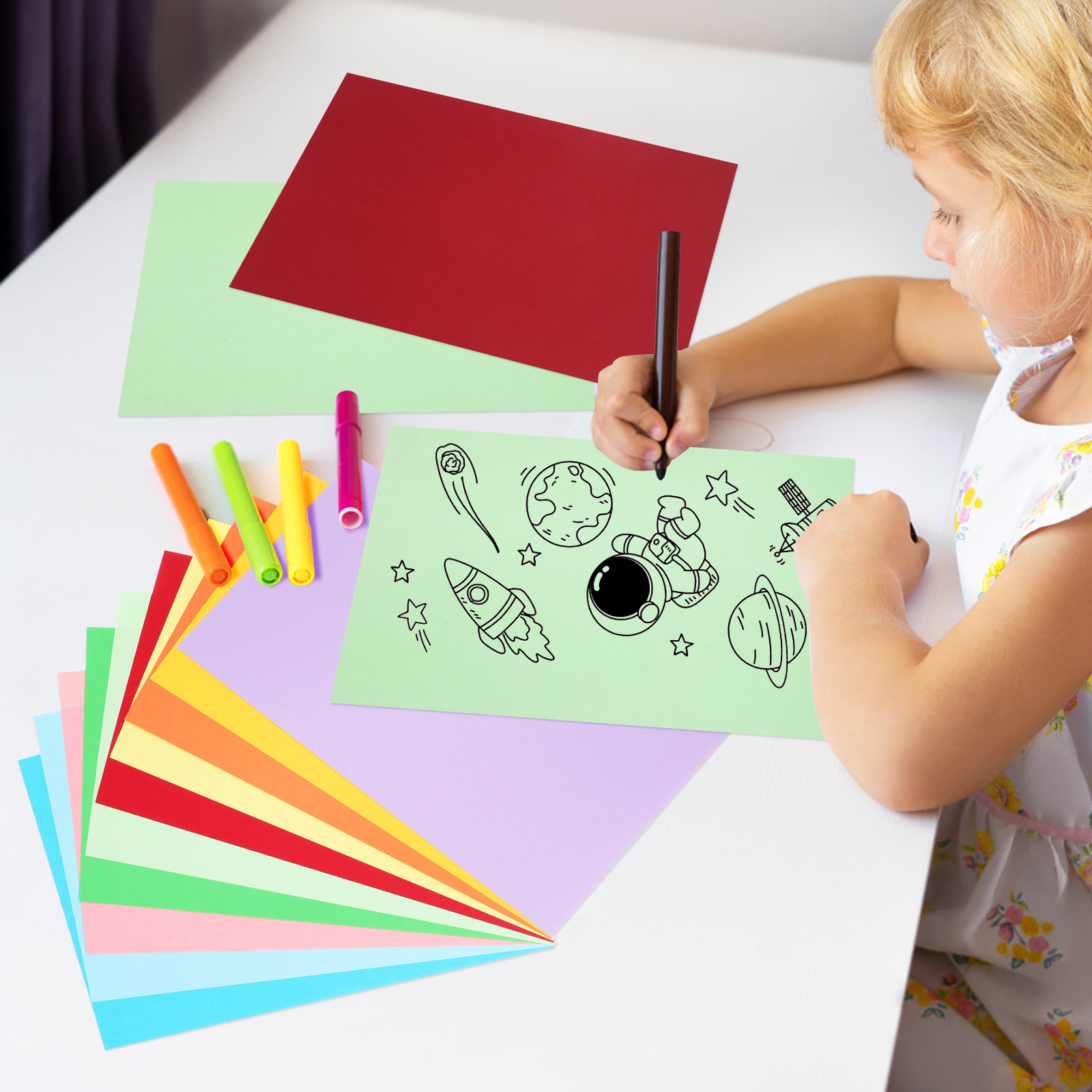 Papercraft Supply Invitation - 100 hojas de cartulina de colores